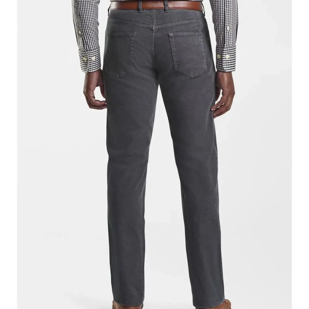 Peter Millar Pants Superior Soft Corduroy Five-Pocket Smoke‎ Gray 40x32